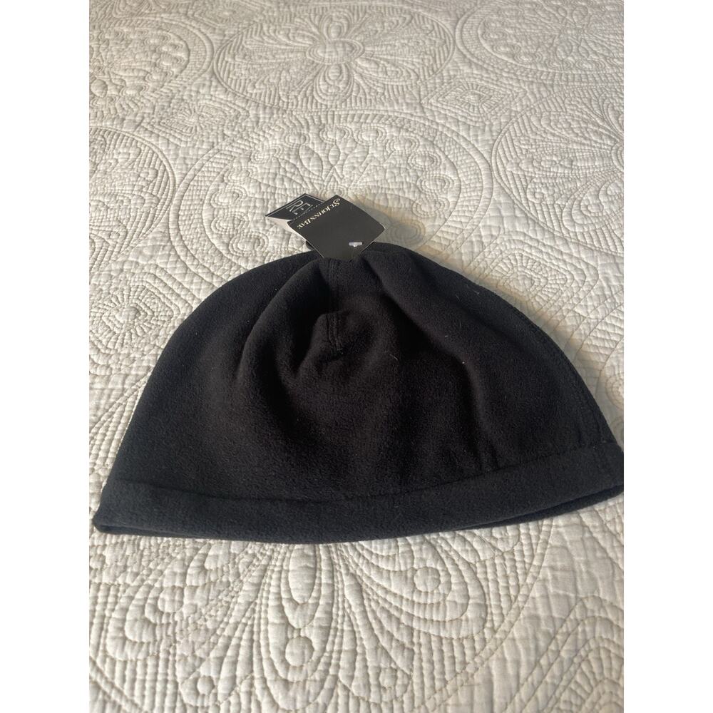 Reversible Black Fleece Beanie Hat – Winter Warm Unisex Cap (New with Tags)